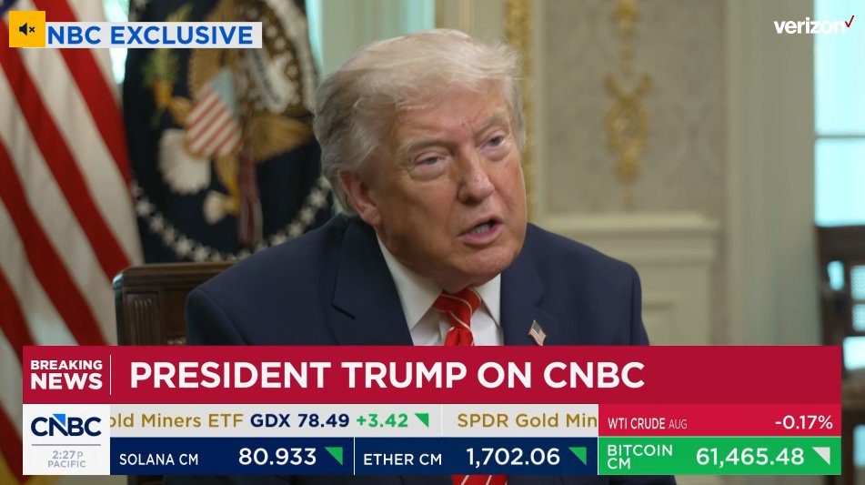 TrendSpider's tweet photo. JUST IN: President Trump on the AI boom:

"I think this is much bigger than the internet. And I'm basing that on numbers. This could be much bigger. Whoever is #1 will win the race. And right now, we are substantially #1" https://t.co/iYcYvmrXo1