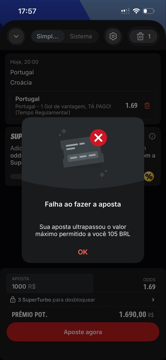 bieldaluzz's tweet photo. @GuiadasApostas @superbet_br Libera aí @superbet_br https://t.co/TMhvcqmdxK