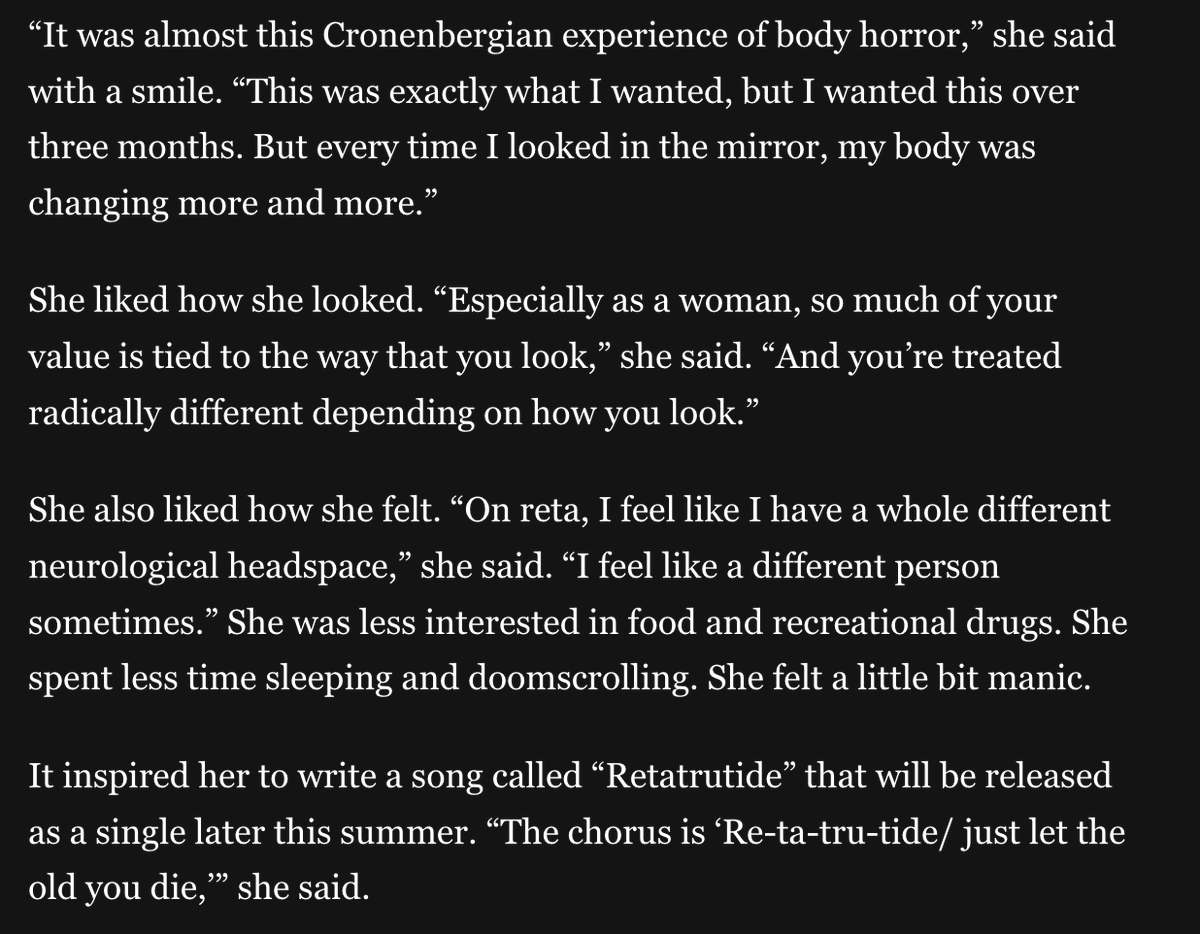 reverendmoney's tweet photo. in Washington Post today teasing Retatrutide - one of my upcoming singles <3 https://t.co/yl753mZQzx