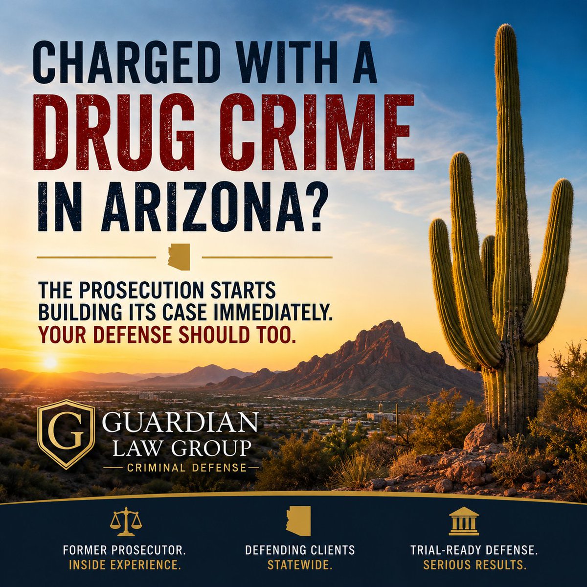 GuardianLawAZ's tweet photo. Charged with a drug crime in Arizona?

The prosecution starts building its case immediately. Your defense should too.

Former prosecutor Christian Lueders defends clients facing serious Arizona drug charges.

Learn more: https://t.co/4GcTtW0Sr3

#GuardianLawGroup https://t.co/IJl5iljBUl