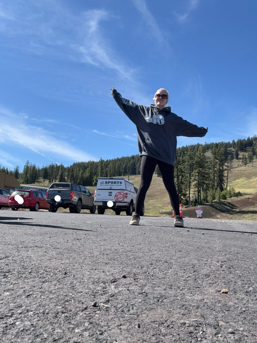 Goddesskalina's tweet photo. So I may have baked in the least likely way but today was a blast.  Send $60 to cover my mtnbike pass for the day. https://t.co/ocnk7BgFZU