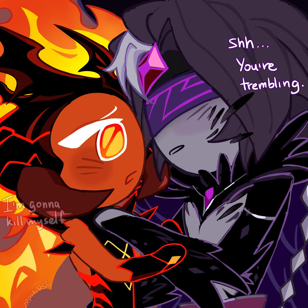 zephirsc's tweet photo. I shh… you’re trembling. #windfire #windarchercookie #firespiritcookie (i had to repost yall) https://t.co/BzcHO3FUbF