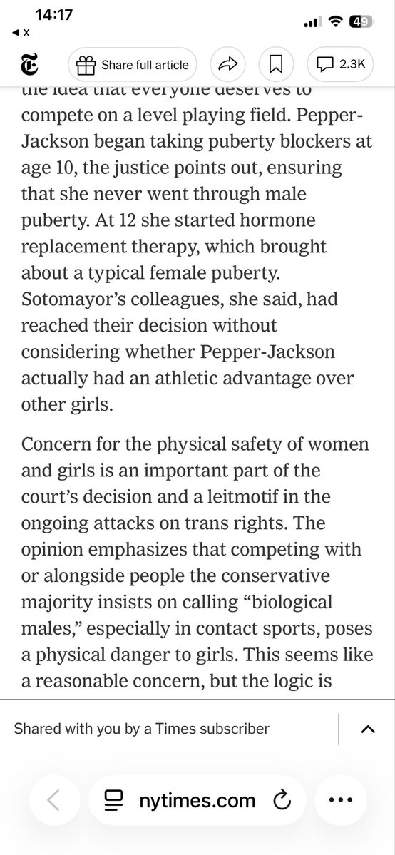 E_Over_Under's tweet photo. @JamieWhistle @nytimes This is laughable. She said that BPJ went through a typical female puberty. Really?! Did he get his first period? Have to deal with that while playing sports? https://t.co/9Nd3MWALTH