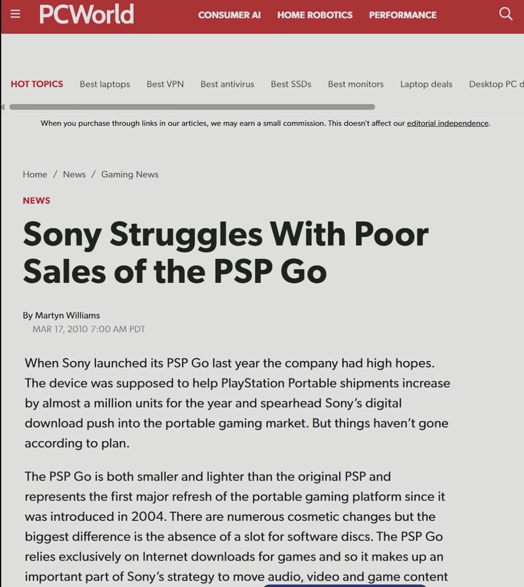 PolyDepression's tweet photo. Y’all remember when Sony killed off the PSP Go in less than two years because it was digital only and everyone hated it? https://t.co/tT5KRigiJZ