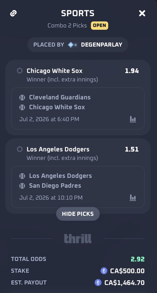 Degen Parlay tweet media
