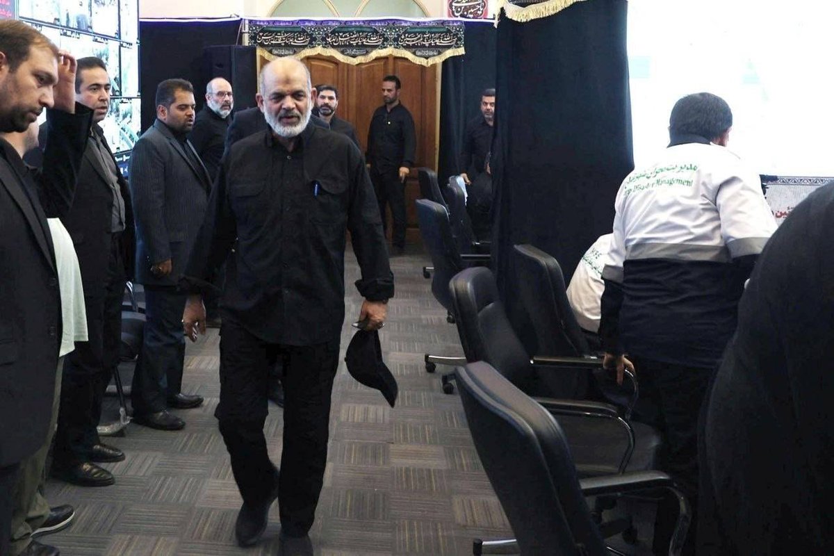 Vahidi appeared twice today before his picture near the coffin, once in ...