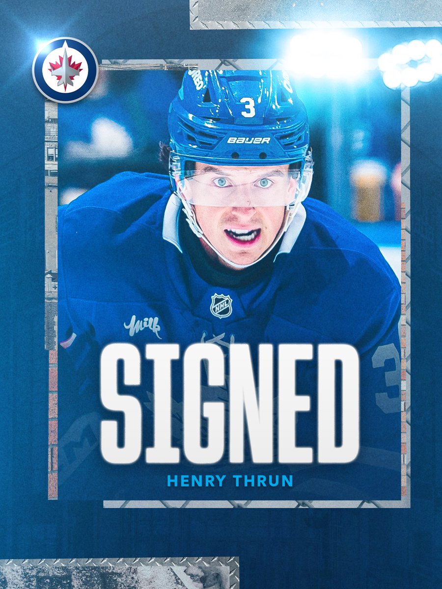 NHLJets's tweet photo. thRUN CLUB 🏃‍♂️

We have signed defenceman Henry Thrun to a one-year contract https://t.co/SRrQUqGNdp