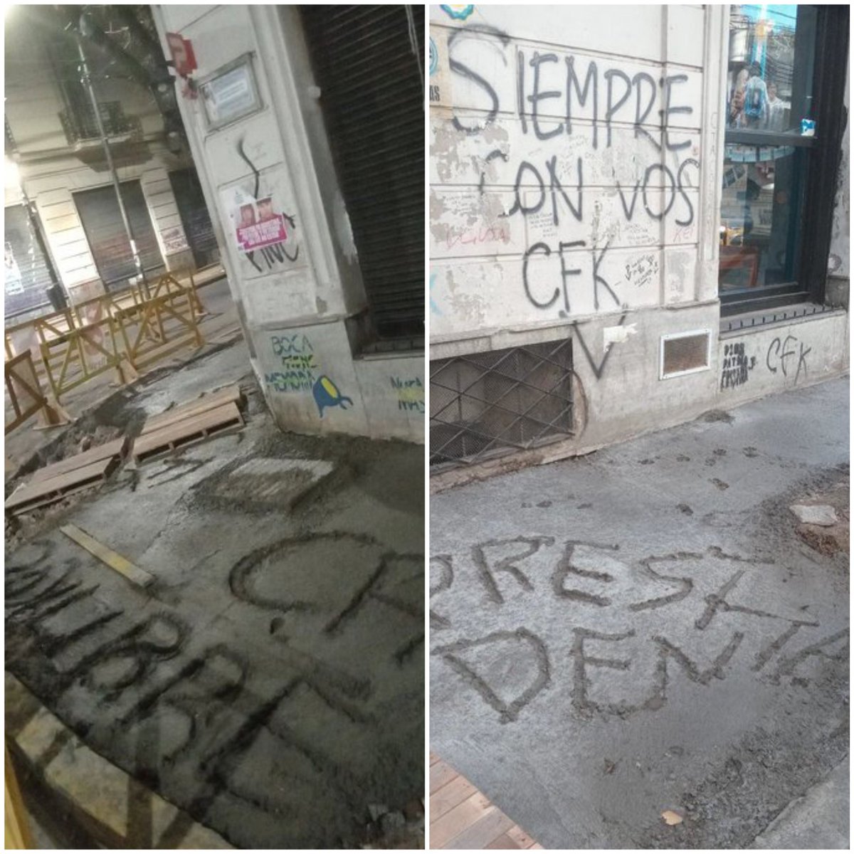 abrilcba_'s tweet photo. Así esta el frente del departamento de Cristina hoy. Una mugre gracias a sus militantes. Eso pasa porque no está en una cárcel común. https://t.co/ofa2WWb136
