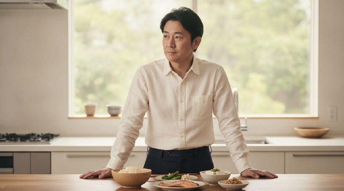 key1009's tweet photo. 「昔と同じ量を食べてるのに太る」のは気のせいじゃない

40代の体重増加、原因は「食べすぎ」ではありません。
20代より、1日ご飯1杯分も燃えない体になっている。
これは意志の問題ではなく、体の構造の変化です。

■ 代謝は「ご飯1杯分」落ちている

基礎代謝（じっとしていても消費するエネルギー）は10代後半をピークに下がり続けます。男性で言えば、20代より40代は1日あたり100〜200kcalほど少なくなります。これはご飯軽く1杯ぶん。何も変えなければ、この差が毎日積み立てられ、1ヶ月で体脂肪に換算して数百グラム、1年では数キロの増加につながります。

■ 主犯は「筋肉の減少」

代謝が落ちる最大の理由は、筋肉量の減少です。筋肉は安静時でも最も多くエネルギーを使う組織。ところが30代以降、運動しなければ筋肉は年に約1%ずつ失われていきます（サルコペニアの始まり）。
減った筋肉のぶん、体は「燃えにくいエンジン」になり、同じ量を食べても余りやすくなる。これが40代の体型変化の正体です。

■ 「食べる量を減らす」は逆効果になりやすい

ここで多くの人が「食べる量を減らす」方向に走ります。でも極端な食事制限は、脂肪だけでなく筋肉も減らしてしまう。すると代謝がさらに落ち、リバウンドしやすい体に。これは40代が最も陥りやすい罠です。

■ 正解は「量より中身」

・タンパク質を毎食、手のひら1枚分（卵・魚・肉・大豆製品）。筋肉の材料を切らさない
・白いご飯やパンを、玄米・もち麦・全粒粉など「茶色い炭水化物」に。血糖値の急上昇を抑え、脂肪をためにくくする
・階段やひと駅歩きで、筋肉の減少にブレーキをかける

体重計の数字に一喜一憂するより、筋肉を守る食べ方に切り替える。
40代の体型は、責めるべき欠点ではなく、向き合うべきサインです。
今日の食事から、量ではなく中身を変えてみてください。

#40代 #ダイエット #基礎代謝 #食生活 #健康