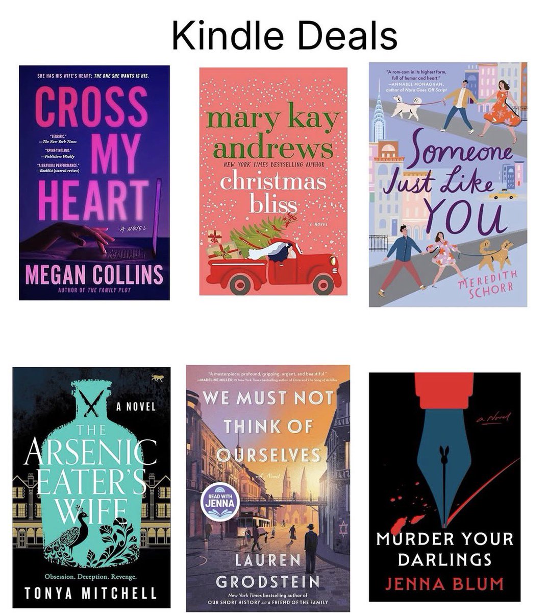 Jenna_Blum's tweet photo. Well this is exciting! MURDER YOUR DARLINGS is a @amazonkindle deal today! 🙀🔥 https://t.co/LvaLdLOEFU https://t.co/wulRwEAuwF