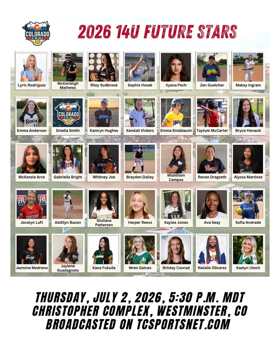 WhitneyJoe14's tweet photo. Grateful for the opportunity to represent FC Brashear in the TCS Future Stars Game tomorrow. Watch it at the link in my bio. Let’s go! 🧨💫
@fcbrashear @FC_Brashear @PrepSoftball @COSparkFire
#whitneyjoe14 #2029slapper #joegoes⚡️ #fcbrashear #futurestars https://t.co/bJzJxV6ZXj