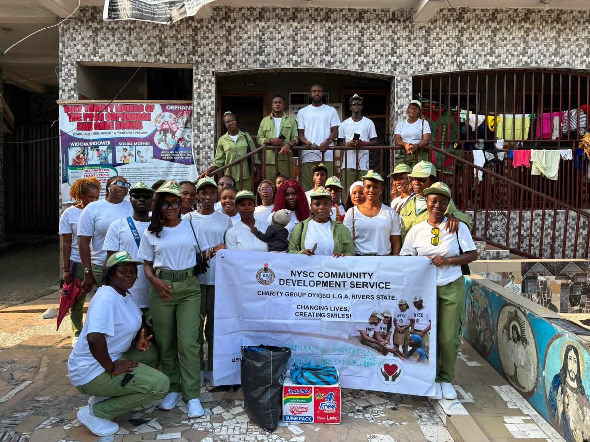 nysc360's tweet photo. A visit to the orphanage home ๐
With my CDS Members ๐ณ๐ฌ
#NYSC
#NYSC2026
#nyscrivers
#nyscnigeria
#nyscdiary https://t.co/SzkGIVnDni
