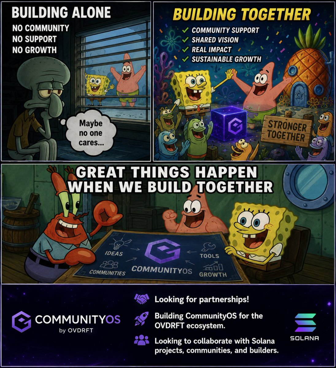 Skyfaccee's tweet photo. @OverdraftedSOL Then CommunityOS turns you into a builder, contributor, and reward earner https://t.co/Ldk6kfxNZQ