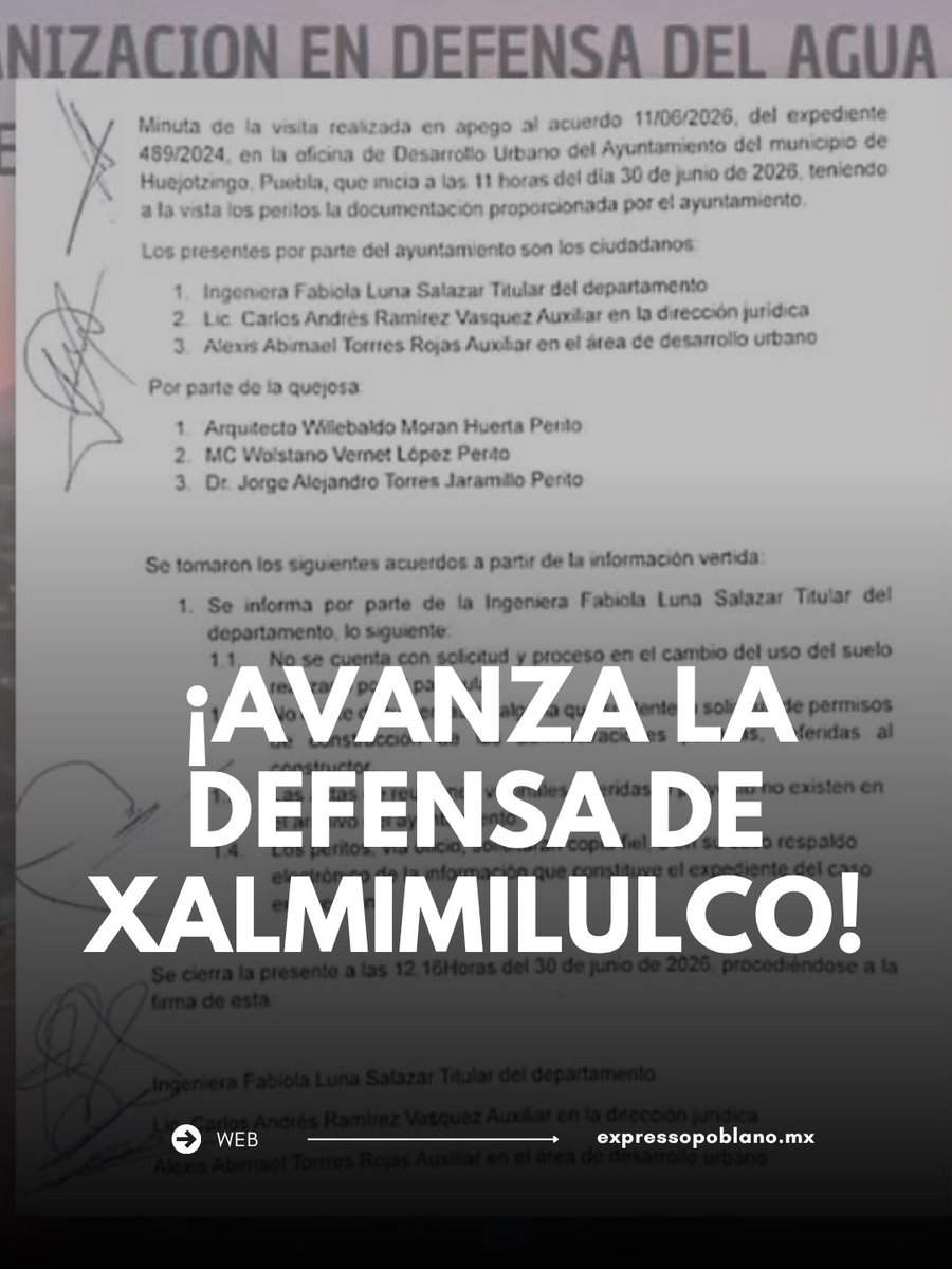 ExpressoPoblano's tweet photo. 🚨⚖️ ¡Avanza el amparo 489/2024! 

El Ayuntamiento de Huejotzingo informó que no cuenta con la documentación solicitada sobre el proyecto de viviendas en Santa Ana Xalmimilulco. 🌳💧 #Puebla #Huejotzingo https://t.co/9e3dPrxxuf