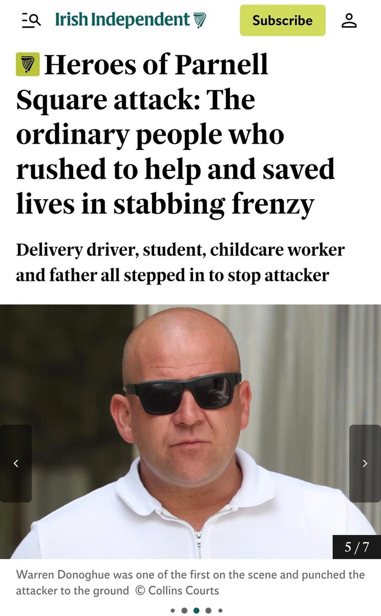 raggedlines's tweet photo. So much respect to all who intervened in the horrific Parnell attack.
Weird though reading how Warren Donoghue was the first to tackle the maniac yet I barely heard anything about him at the time.
Everything was about Benicio Ciao who trousered €370k from a GoFund me. https://t.co/TZuy8H5Xy1