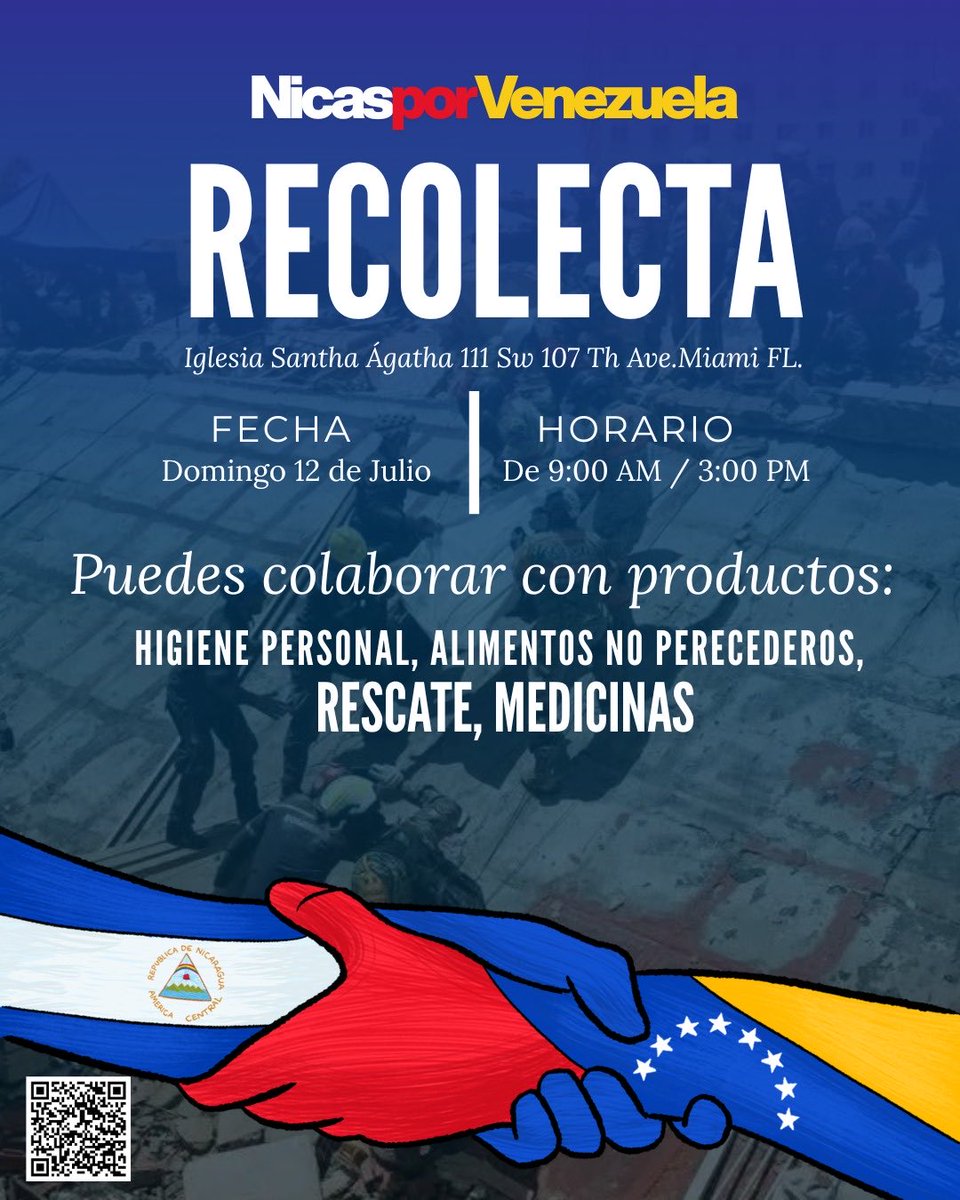 SuazoYubrank's tweet photo. Los nicaragüenses somos un pueblo amigo, solidario y agradecido.
Hoy nos convocamos para aportar nuestro granito de arena con todas las víctimas del terremoto en Venezuela.

#nicasporvenezuela https://t.co/VKK0oycTUb