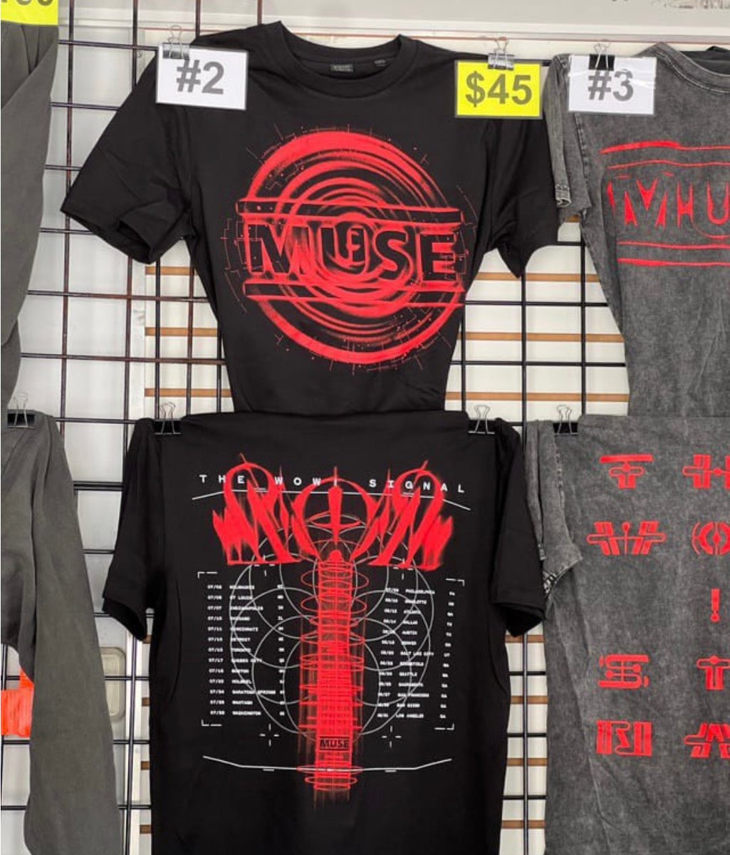 museinfo_fr's tweet photo. Merch de la tournée américaine de Muse "The Wow! Signal". 
via musenordics instagram https://t.co/8onbxCUFs0