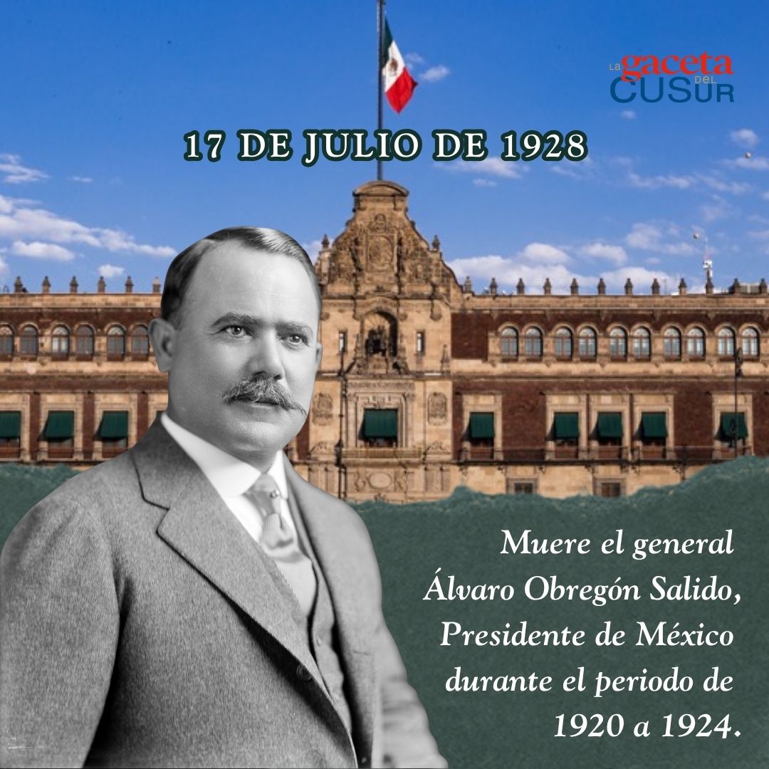 gacetadelcusur's tweet photo. 🕊️🇲🇽 En 1928 falleció Álvaro Obregón, figura clave de la política mexicana y Presidente de México entre 1920 y 1924. Su participación fue fundamental en la reconstrucción nacional tras la Revolución Mexicana. 📜⚔️ https://t.co/3zzj69WRqu