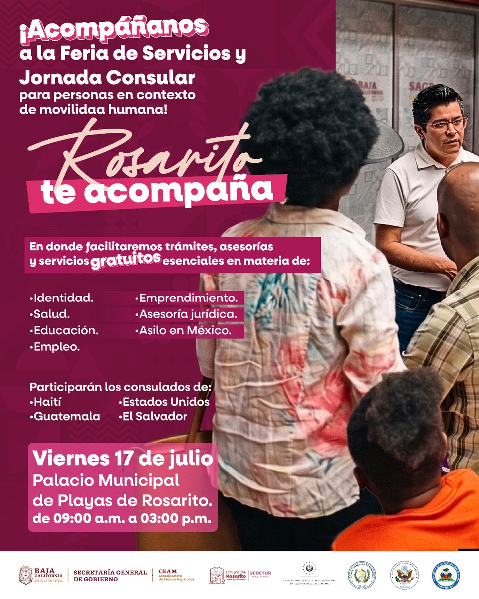 ConsGuaTijuana's tweet photo. Guatemaltecos! tu CONSULADO estará cerca de ti el viernes 17 de julio en la FERIA DE SERVICIOS Y JORNADA CONSULAR!  te esperamos para brindarte orientacion en asistencia y protección consular. https://t.co/mQzMy52PKj