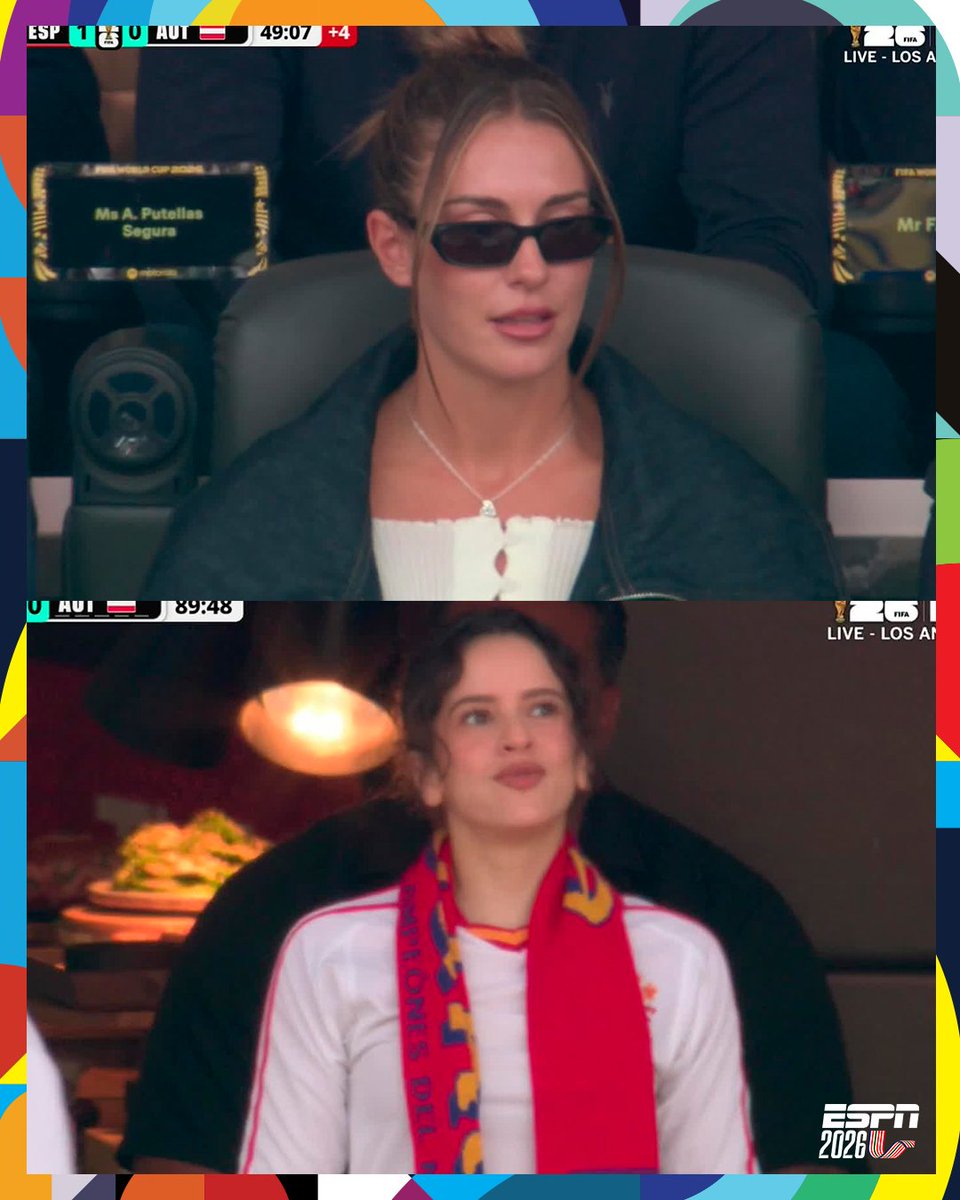 ESPNDeportes's tweet photo. Invitadas de lujo, Alexia Putellas y Rosalía estuvieron en la victoria de España. 🤩 🇪🇸 https://t.co/xpoWEl18Sd