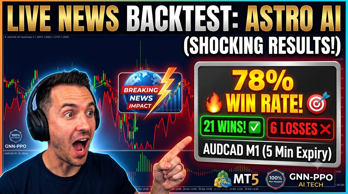 PrimeX7Trader's tweet photo. Live Backtesting Astro AI During High Impact News! (Shocking Results)
https://t.co/xmvWotX6u6

#MT5Indicator #NonRepaintIndicator #PrimeX7Trader #AstroAIindicator #MT5Backtesting https://t.co/AVgfKDDcAn