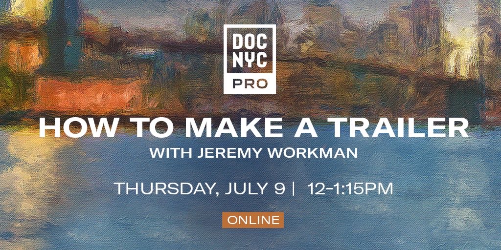 DOCNYCfest's tweet photo. How To Make a Trailer, featuring Jeremy Workman (@jeremyworkman). 

We’ll explore why learning to cut a trailer is one of the fastest ways to understand the storytelling DNA of your own film.

Get your tickets:
https://t.co/J9TumcIjgr https://t.co/BiEFf3SY6d