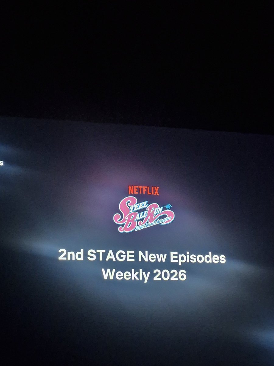 obitron2000's tweet photo. Has anyone else gotten this message on Netflix at the end of the steel ball run episode?? I swear this hasn't been confirmed?? #steelballrun https://t.co/CJKf20CkFe
