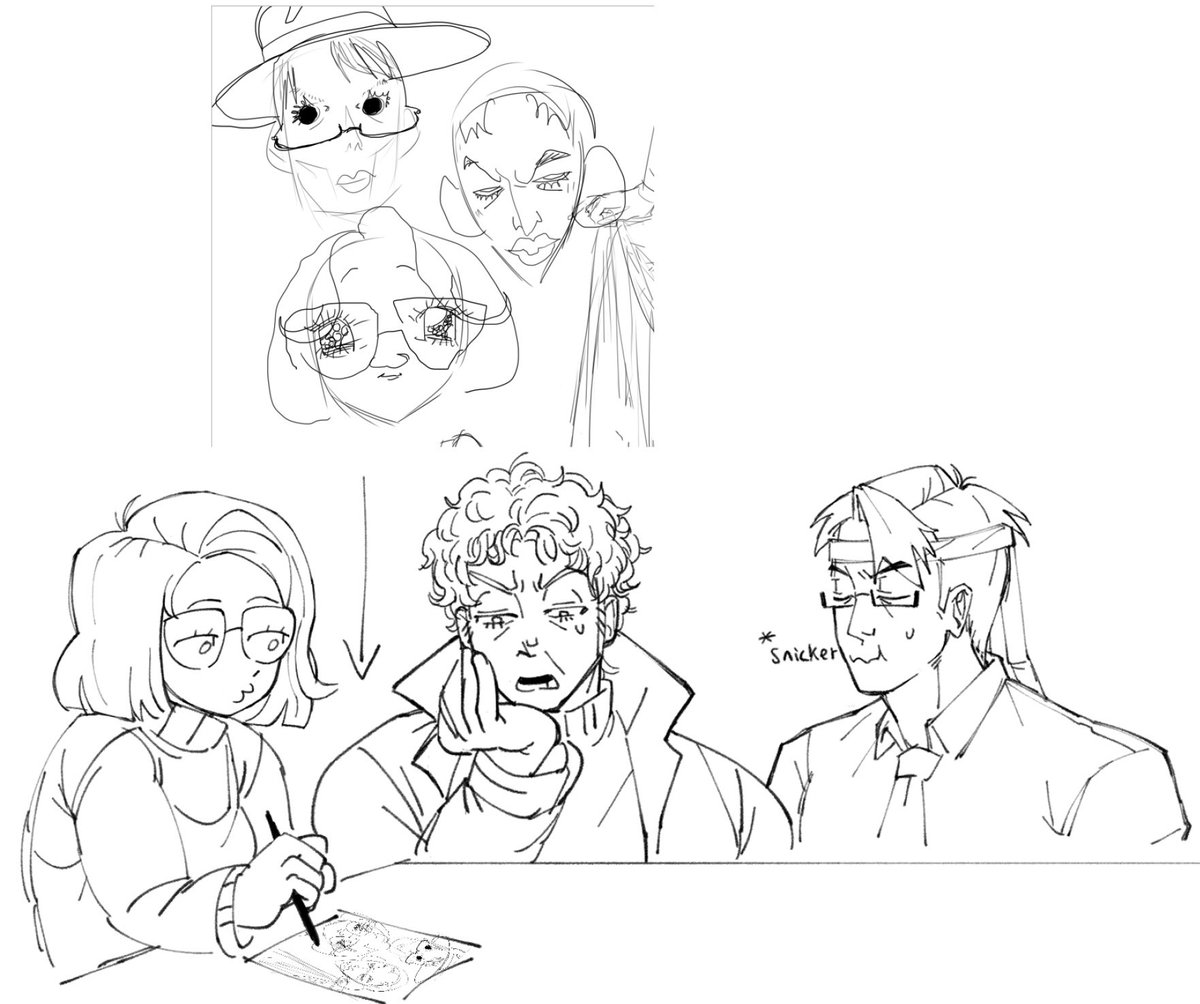 KidaToAsobou's tweet photo. Olivia’s drawing of her oomfs so wholesome so heart warming awhhhhhh #funger also credit to @rhersurface for the wholesome so heart warming awhhhhhh doodle https://t.co/zuS6ihxVY2