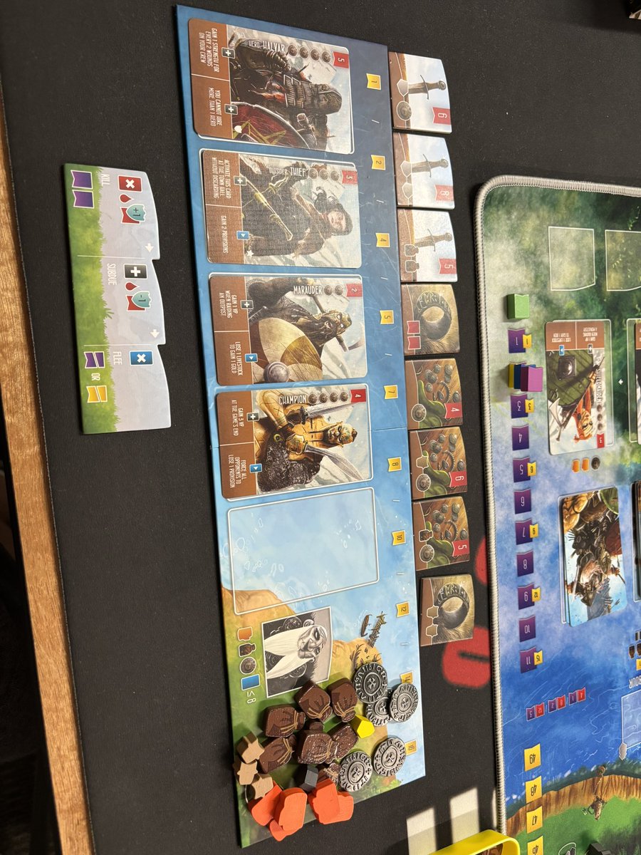 PogleWogle's tweet photo. A game this evening of Raiders of the North Sea with both expansions. Tim 75, Me 71, Becky 57, Jon 56. #boardgames https://t.co/M9KrOaIliv