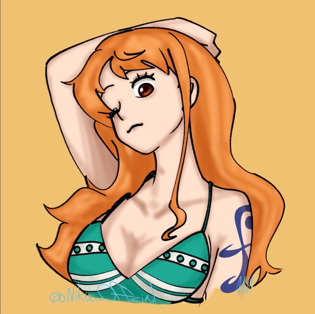 Niku1181099's tweet photo. Day184! Of drawing a fictional character whose birthday is today! So happy birthday to.. Nami! #originalart #digitalart #Nami #onepiece #day184 https://t.co/D4WPFpHpB9