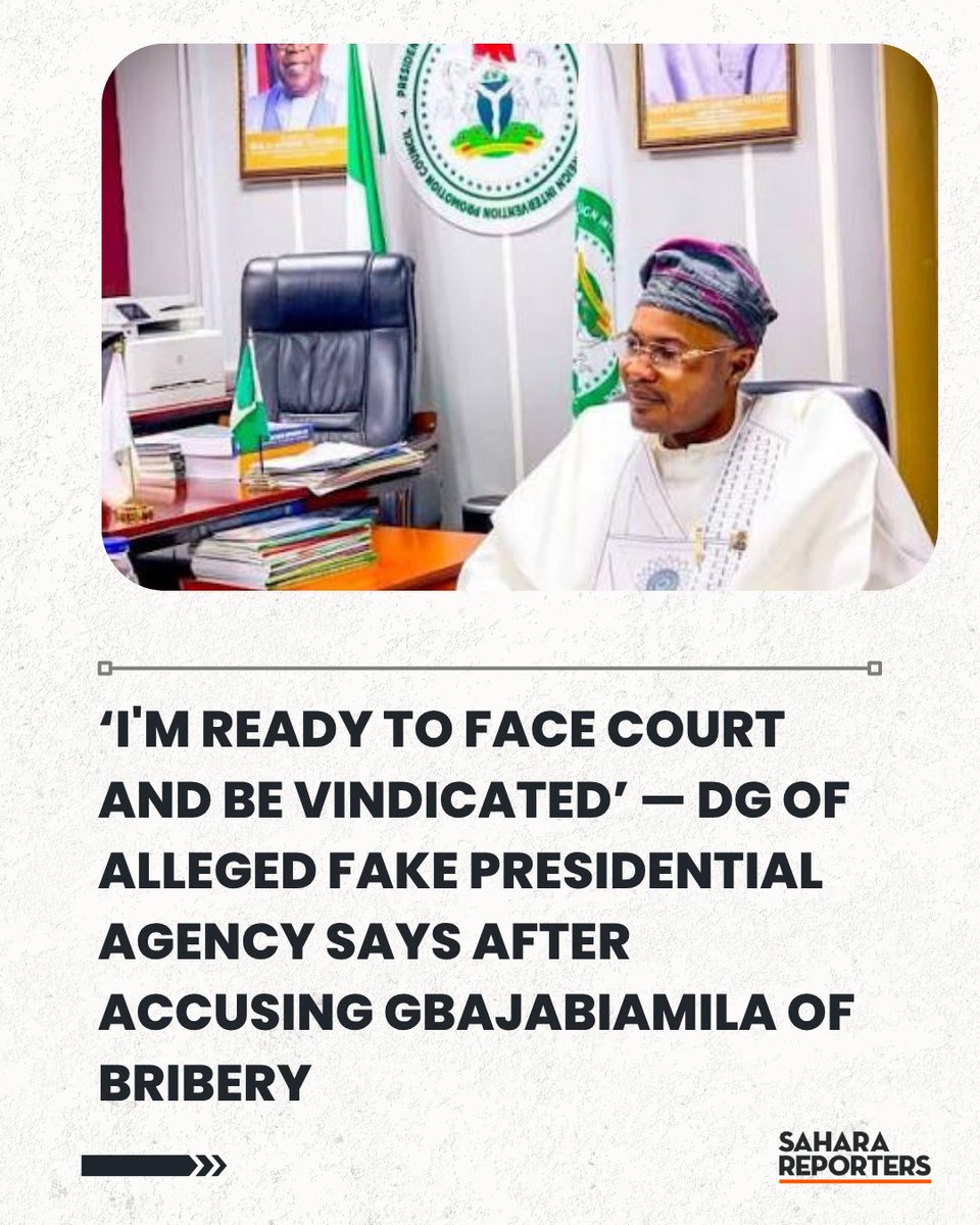 SaharaReporters's tweet photo. ‘I'm Ready To Face Court And Be Vindicated’ — DG Of Alleged Fake Presidential Agency Says After Accusing Gbajabiamila Of Bribery | Sahara Reporters https://t.co/7Z0AHhN66s https://t.co/wDEjo2Lkcg
