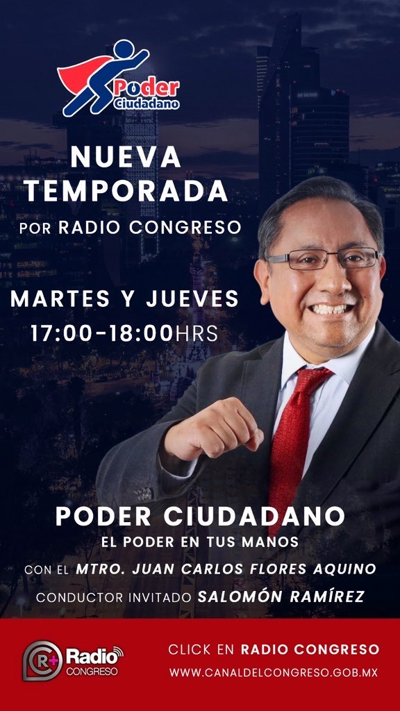 PoderCiudadTV's tweet photo. Hoy jueves‼️

Invitado en cabina Dip. fed. @EdenGarces atentos vecinas y vecinos de Milpa Alta y Xochimilco 

📻#RadioCongreso
🎙️@floresaquino 
⏰17/18 en vivo

📲 aquí nos escuchas:

https://t.co/lWDtpAOGIO 🎧

📍@CanalCongreso https://t.co/LFlVmkL47k