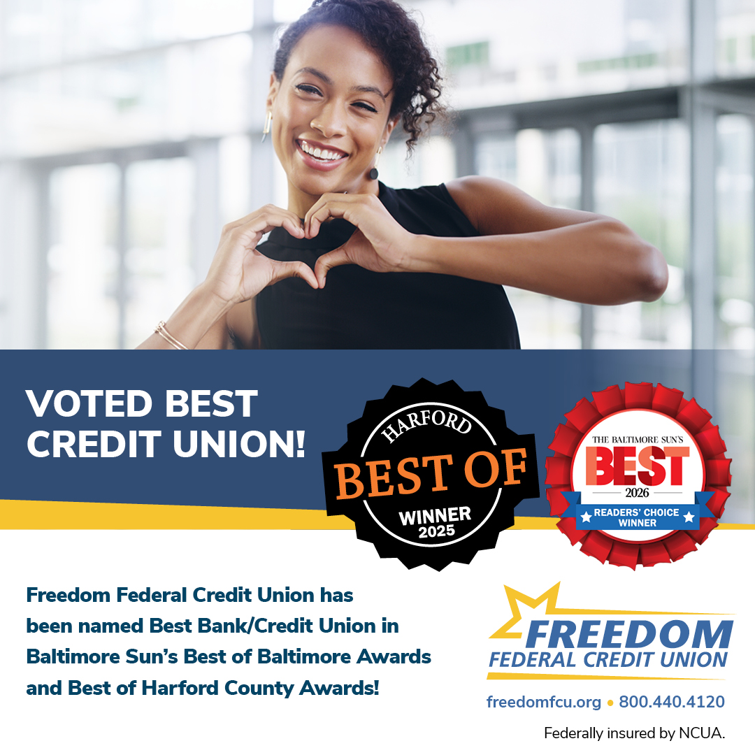FreedomFedCU's tweet photo. Thank you for voting, thank you for choosing Freedom Federal Credit Union, and thank you for making these achievements possible! 💙💛 https://t.co/rbBF1hhq2d