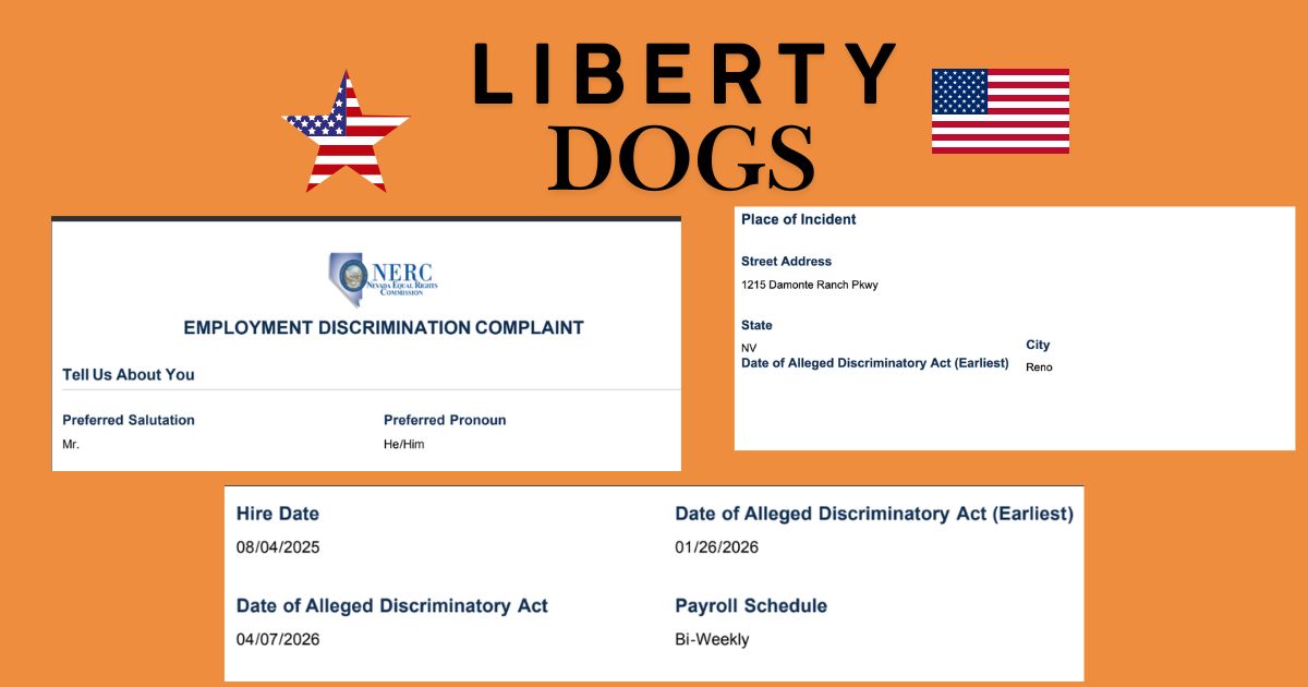 OurTownReno's tweet photo. Liberty Dogs Responds to Employment Discrimination Complaint https://t.co/v7BIpPyEqM https://t.co/eolc51ou6j