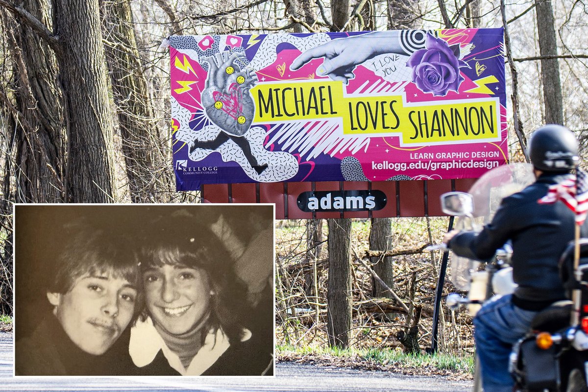 Kellogg_CC's tweet photo. Here's the story of the legendary "Michael Loves Shannon" graffiti on M-37 – from the real Michael and Shannon: https://t.co/tCGJST6rRD