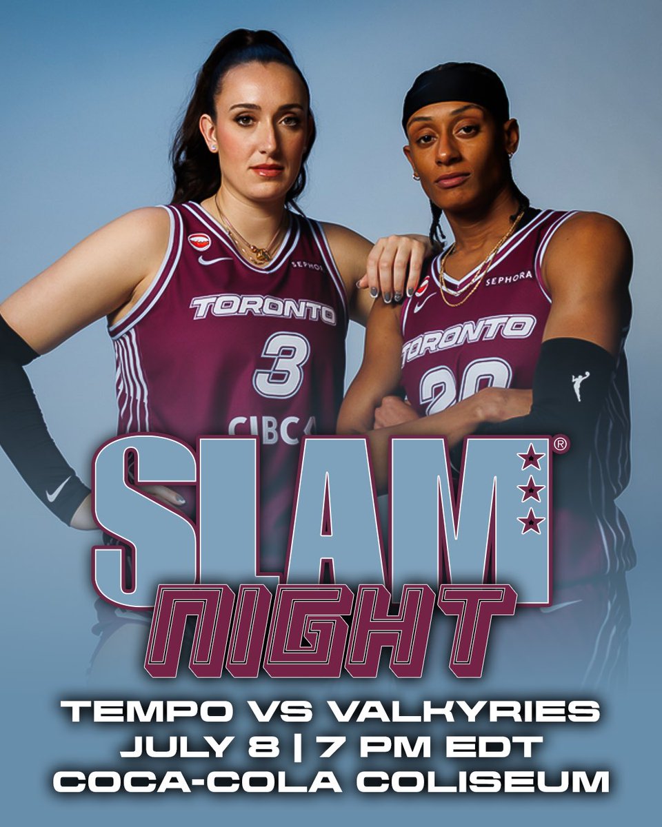 SLAMonline's tweet photo. Toronto, this one's for you. 🌟🇨🇦 

🚨 SLAM NIGHT hits the city Wednesday, July 8 as we celebrate the first chapter of Tempo basketball. Pull up on us‼️ https://t.co/XM9cGnzCuP