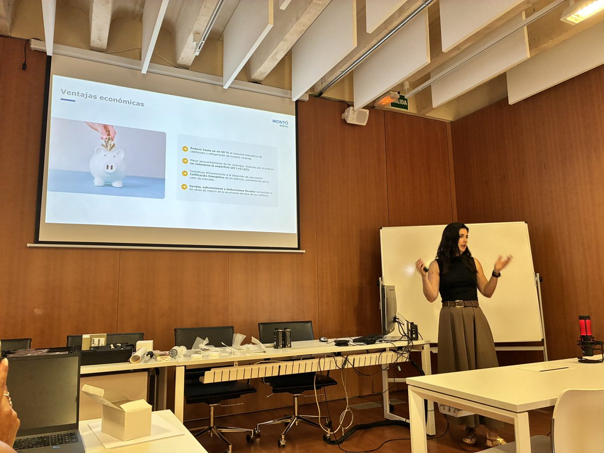 ContePantaleone's tweet photo. Formarse, formarse y seguir formándose. Así es como se hace uno un profesional.
Hoy ha tocado aprender más sobre #SATE; o #Aislamientos témicos exteriores en el @COAMadrid. Una medida de eficiencia energética que genera ahorros energéticos que se pueden monetizar como #CAEs. https://t.co/J5Db00sifD