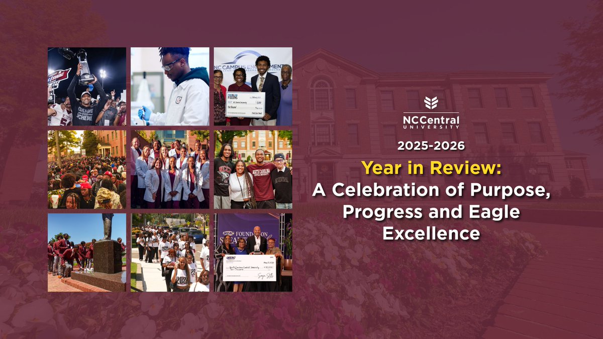 NCCU's tweet photo. #NCCUCommunity | The 2025-2026 academic year was defined by achievement, innovation and Eagle excellence. Take a look back at some of the moments that made this year one to remember. 

WATCH: https://t.co/gbjwWzu9w6

#WeAreNCCU #EaglePrideAmplified #HBCU https://t.co/aubrIIpBvk