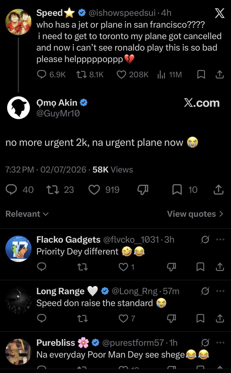 Badboyflacker's tweet photo. Urgent private jet as how 😭 https://t.co/pUwkcl2Iza