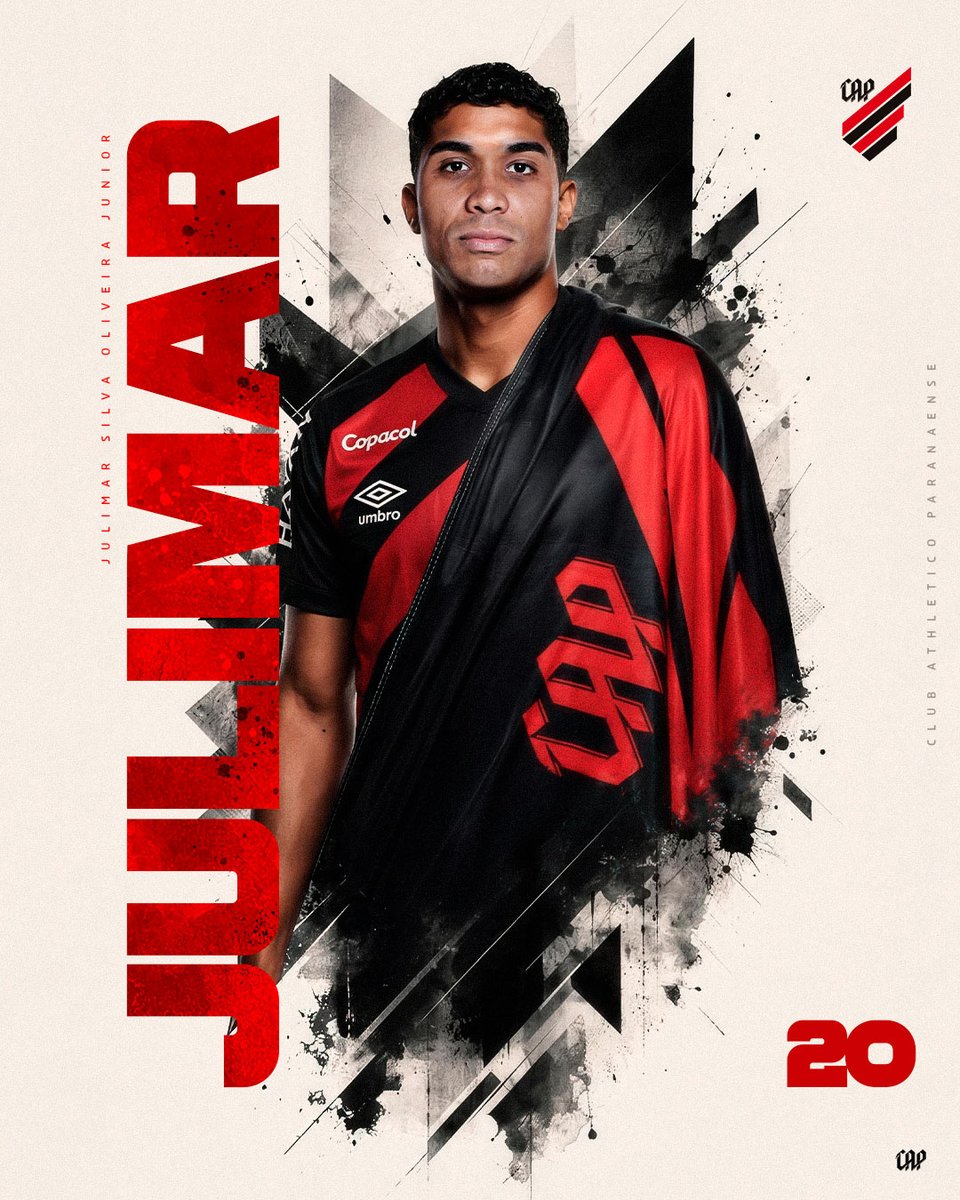 AthleticoPR's tweet photo. O Athletico informa que o atacante Julimar foi emprestado ao Sharjah FC, dos Emirados Árabes, até 30 de junho de 2027, com cláusulas de opção e obrigação de compra. 

O contrato com o Furacão foi renovado no início deste ano e é válido até o final de 2028. 

Boa sorte, Julimar! 🔴⚫️