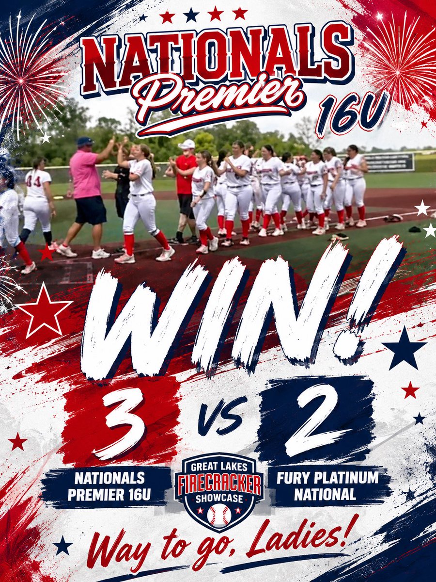Nationals16u's tweet photo. Never count these girls out! Nationals were down 0-2 in the bottom of the last  inning with 2 outs, but the girls rallied and pulled out the W 3-2! Talk about a nail biter! Way to go girls! 3-1 in pool play so far! 
❤️🤍💙🥎 @PrepFastpitchSB https://t.co/ZUt26VhUw1
