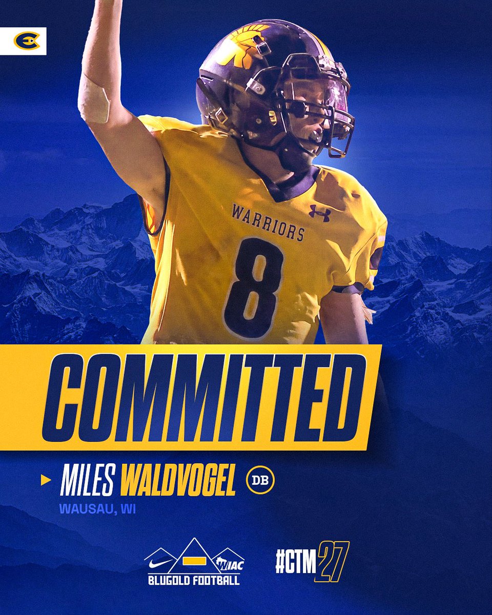 MWaldvogel2027's tweet photo. Extremely blessed to announce my commitment to @UWECFootball to continue my academic and athletic career! Thank you to everyone that has been involved in this journey and supported me! Let’s work! ROLL BLUGOLDS🔵🟡!!! @CoachGrayvold @CoachE_Blugolds @CoachWebb91 @MattJohnson_MJ https://t.co/3WziKtz4pX