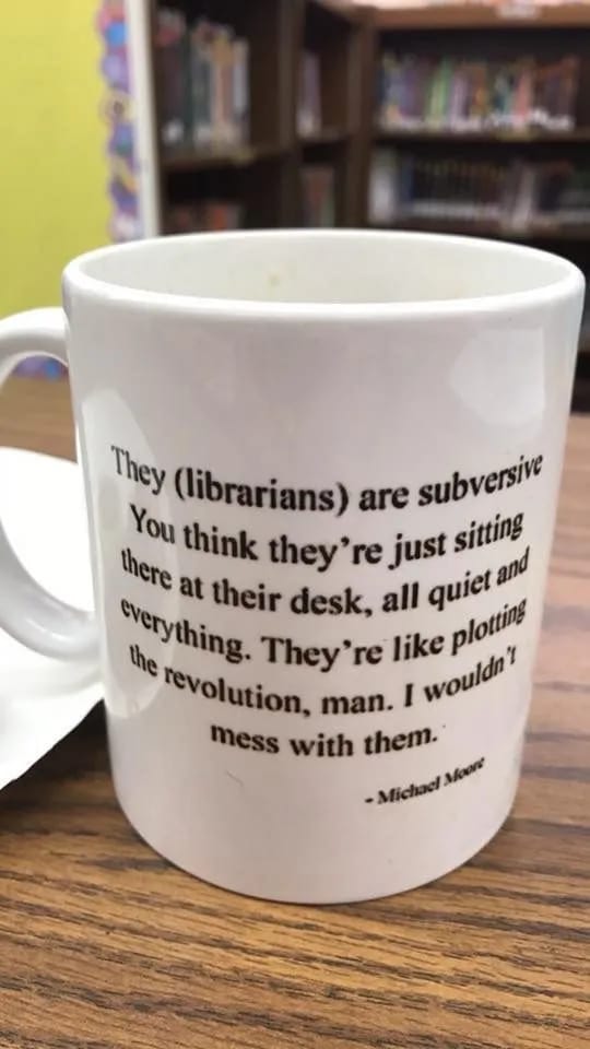 EulogioMR's tweet photo. Los bibliotecarios son subversivos.

Bibliotecas #bibliotecarios #librarians #CastillayLeón https://t.co/mnStCKn7c1