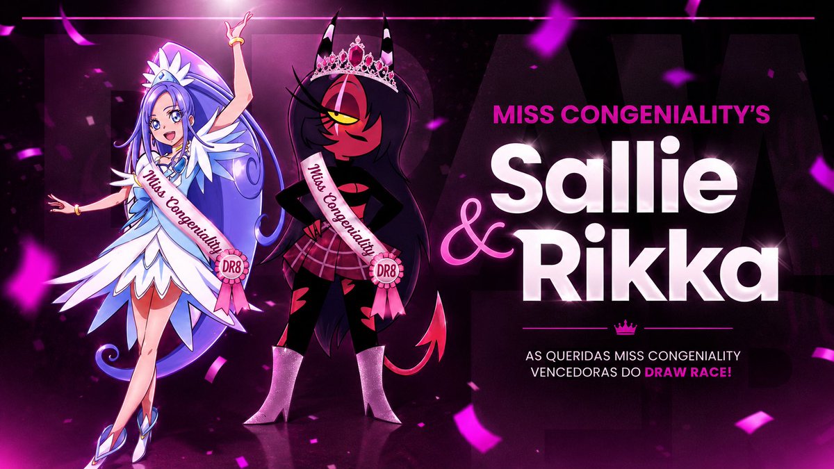 drawraceofc's tweet photo. 💐 Miss Congeniality: Rikka (@melzgrnd) e Sallie May (@Larix_Coments) são eleitas pelo elenco como as misses simpatias da edição! Parabéns queridas, o carisma de vocês conquistou a todos. https://t.co/Mir4LCYNpH