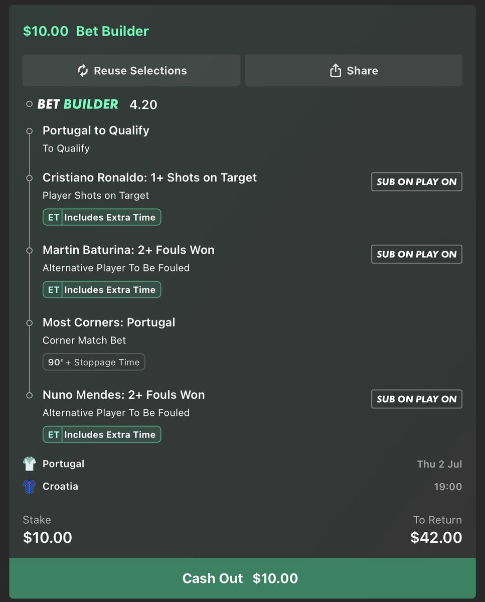 PortuBets's tweet photo. we have this for the Portugal v Croatia game!

Good luck! https://t.co/8N5ZTYRqab