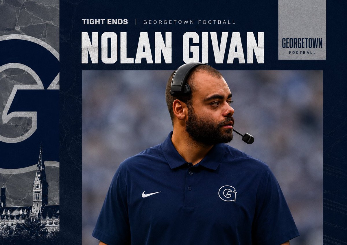 CoachNolanGivan's tweet photo. Hoyas!!! Unbelievable opportunity at Georgetown University. Blessed to announce that I will be taking over the Tight Ends. Let’s work!#DefendTheDistrict #SISU https://t.co/pnlcccz9dE