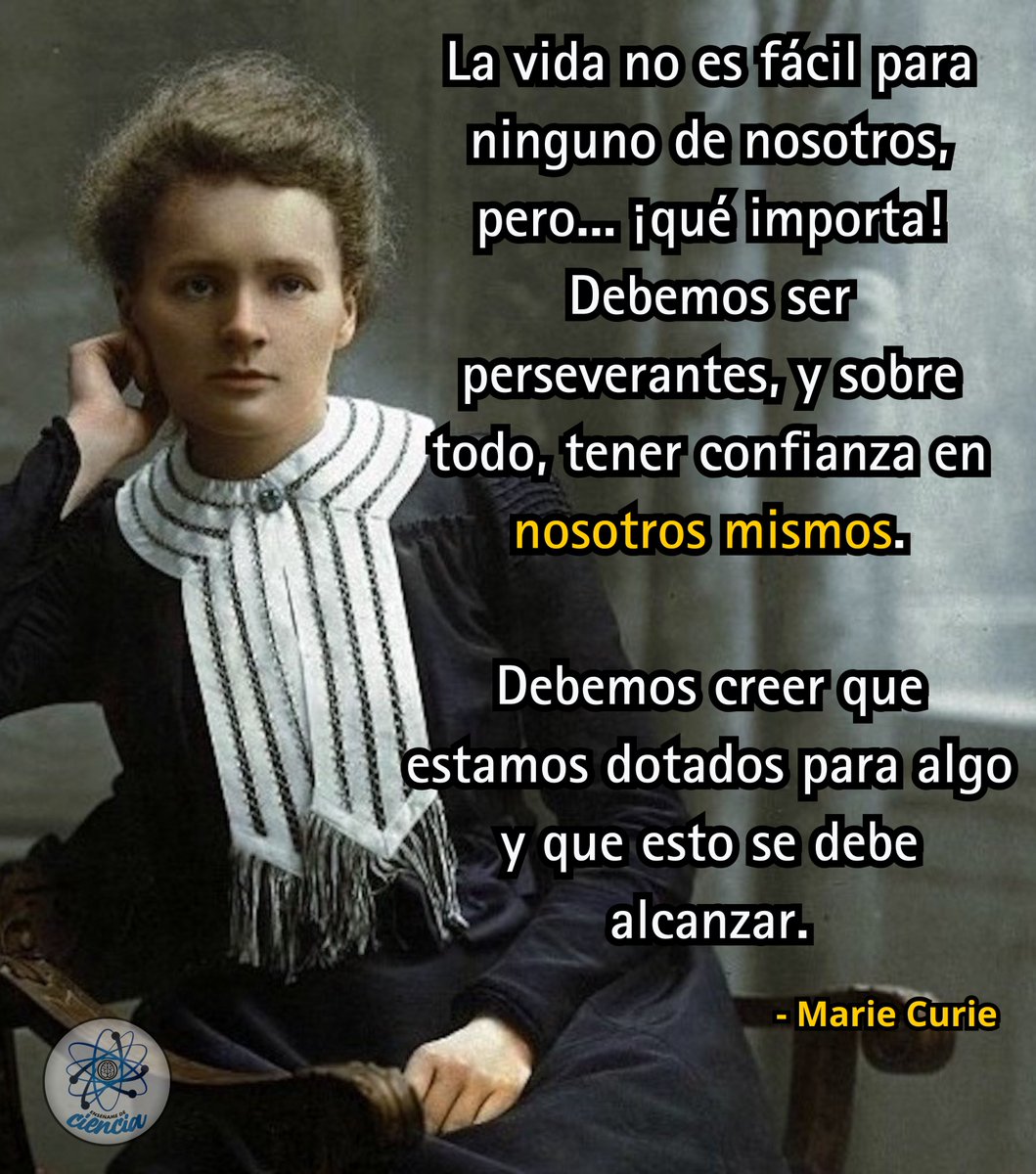 EnsedeCiencia's tweet photo. Marie Curie no solo revolucionó la ciencia con sus investigaciones sobre la radiactividad, sino que también dejó un legado de perseverancia, conocimiento y valentía que sigue inspirando al mundo. Su vida demuestra que los grandes descubrimientos comienzan con la curiosidad y la determinación. ✨🧪