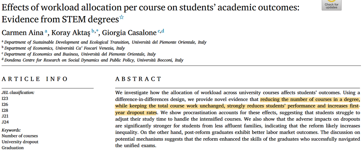 MishaTeplitskiy's tweet photo. Students are bad at time management. They tend to do better when there's more structure, like more courses but with less work each https://t.co/8HHT6uCq6Q