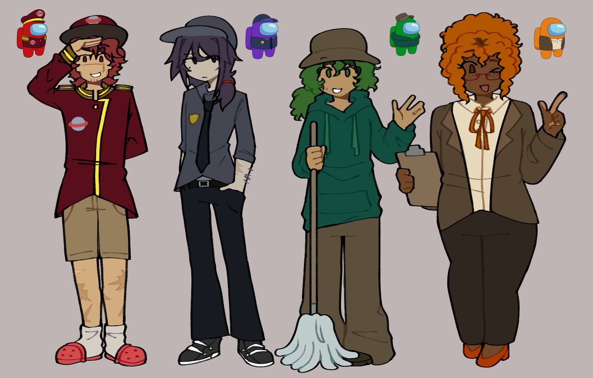 yuunbloomz's tweet photo. finalizing my gijinka designs for once ,, part one !!!!
(4/11) 
#amongusshow #amongus #amongusfanart https://t.co/ZGZpj6v5tJ