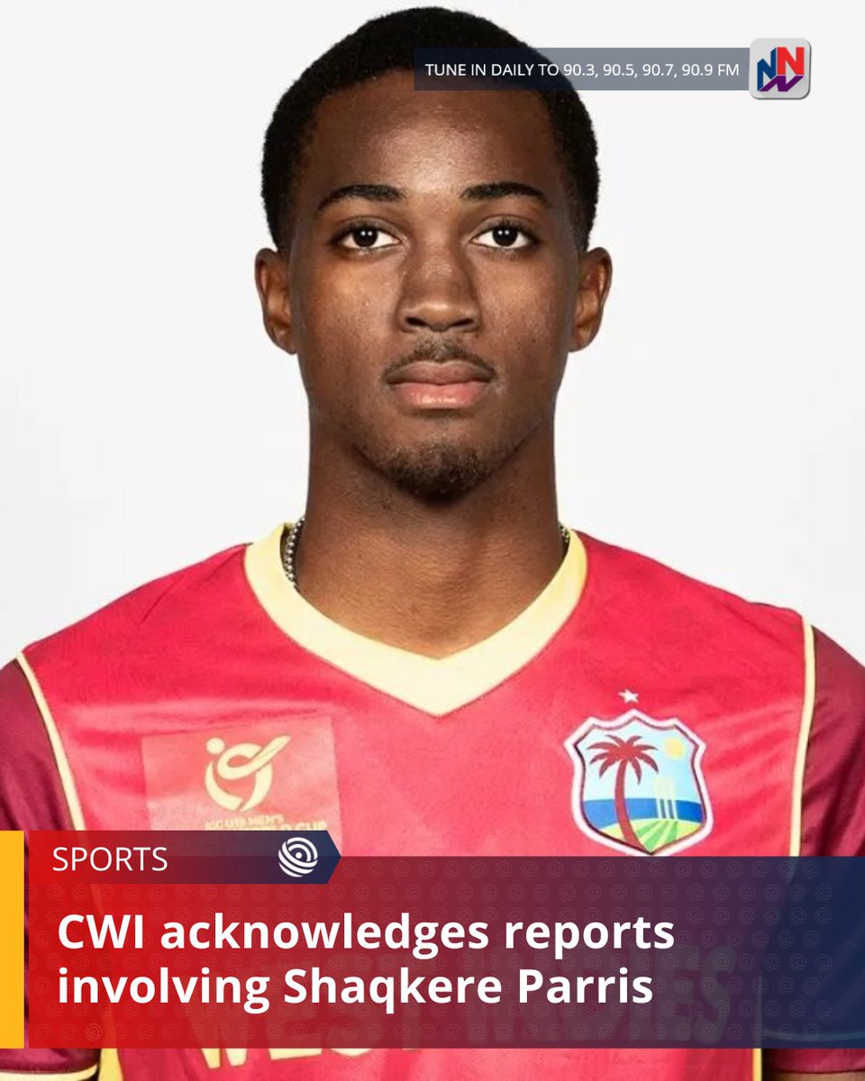 NationwideRadio's tweet photo. Cricket West Indies, CWI, says it is aware of reports concerning West Indies Academy and Barbados cricketer Shaqkere Parris, who was arrested in Antigua and Barbuda following an alleged assault on a taxi driver.

Parris has since been granted bail.

READ MORE HERE: https://t.co/XglAyDUBsV